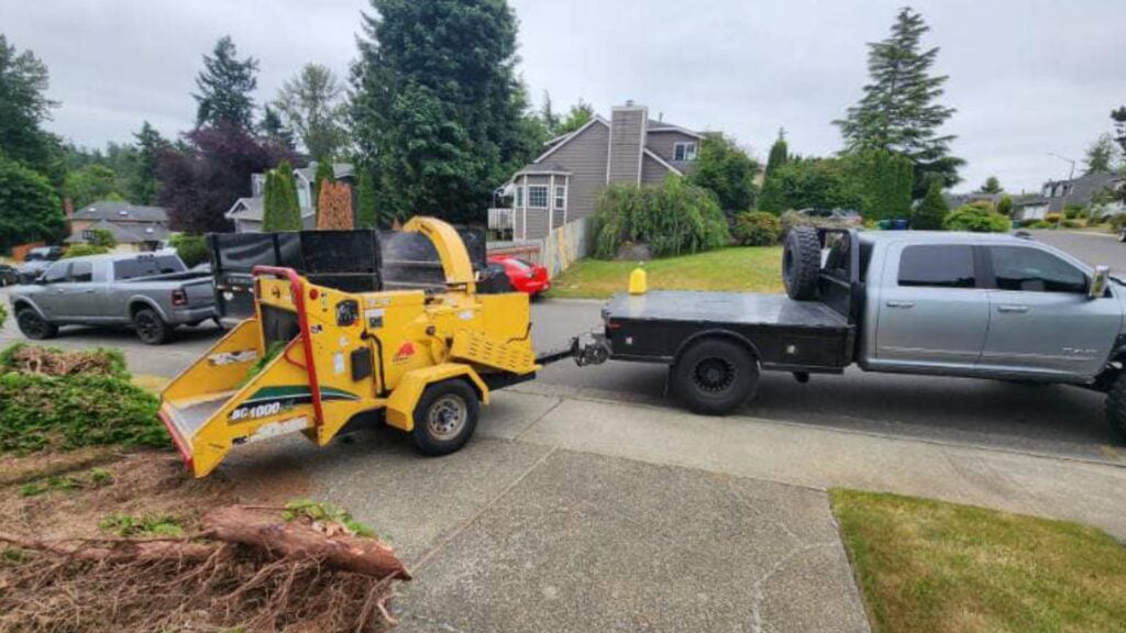 a truck moving heavy equipment