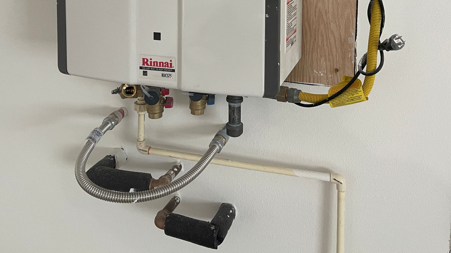detal photo of a tankless water heater
