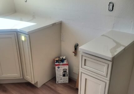 stove area during kitchen remodel