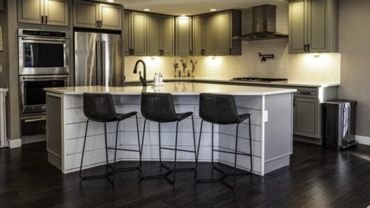 a kitchen remodel with new island