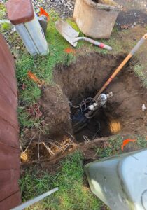 a trench showing exposed valve
